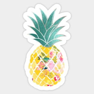 Aloha pineapples, iridescent teal Sticker